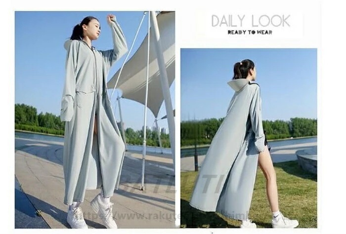 日焼け止めコート 女士晒服 UPF50+ uvカットパーカ帽子付き サンシェード 長型 無地 指孔付き uvカット 肌触り 清涼 軽い 通気 汗吸 湿速乾 釣り 水着 海水浴 自転車