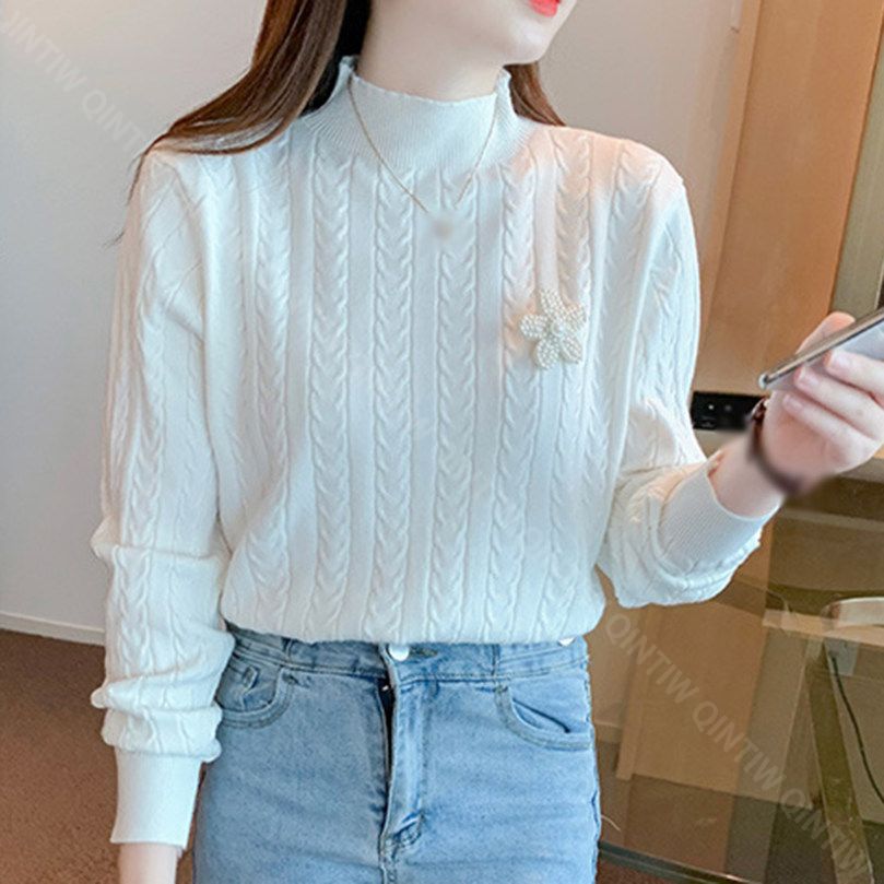 クーポン ニットセーター プルオーバー タートルネック セーター レディース ケーブル編み ハイネック インナー ベーシック ニット セーター 厚手 秋冬 トップス アウター 秋 ストレッチ 長袖 キ