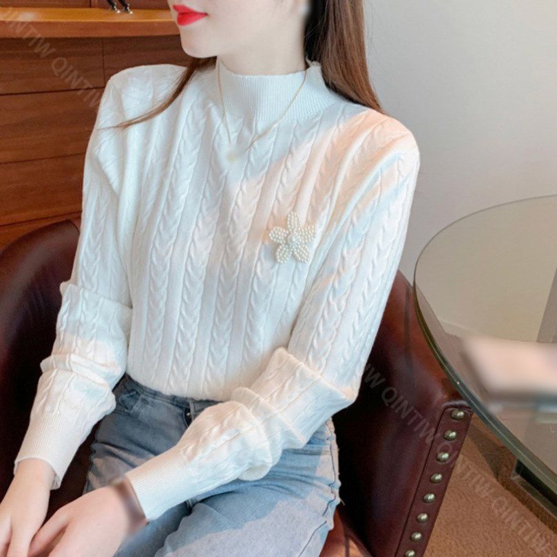 クーポン ニットセーター プルオーバー タートルネック セーター レディース ケーブル編み ハイネック インナー ベーシック ニット セーター 厚手 秋冬 トップス アウター 秋 ストレッチ 長袖 キ