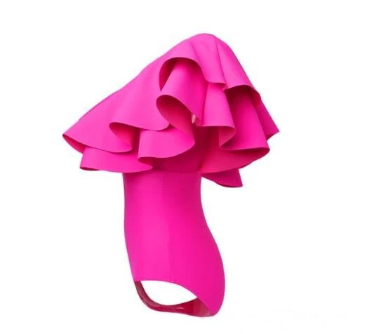 23年新作 ローズピンク 3カラー セクシー ワンピース水着 ビキニ つなぎ水着 イエロー ピンク 可愛い M L XL つなぎ -f2305 フリル