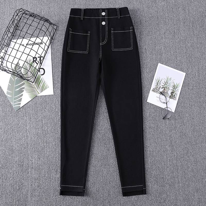 デニムパンツ タイト スキニー ハイウエスト 無地 シンプル カジュアル お洒落 かっこいい ラフ メンズライク マニッシュ ボーイッシュ スポーティー 春 夏 秋 冬 10代 20代 30代 学生