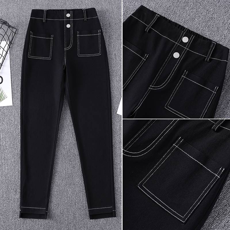 デニムパンツ タイト スキニー ハイウエスト 無地 シンプル カジュアル お洒落 かっこいい ラフ メンズライク マニッシュ ボーイッシュ スポーティー 春 夏 秋 冬 10代 20代 30代 学生