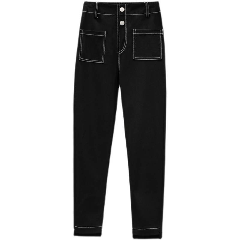 デニムパンツ タイト スキニー ハイウエスト 無地 シンプル カジュアル お洒落 かっこいい ラフ メンズライク マニッシュ ボーイッシュ スポーティー 春 夏 秋 冬 10代 20代 30代 学生