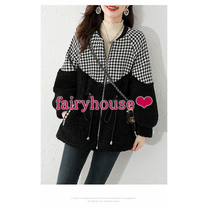 スタジャン ジャケット レディース 秋冬新作 40代 長袖チェック柄ジャケット ミディアム丈コート