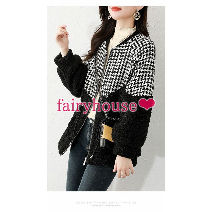 スタジャン ジャケット レディース 秋冬新作 40代 長袖チェック柄ジャケット ミディアム丈コート