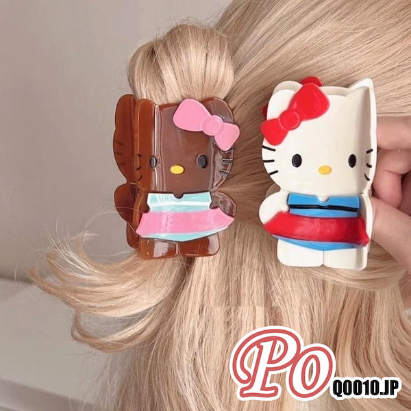 新品 激レア ハローキティ バタフライ ヘアクリップ アゲハ ヘアピアス 当時物 ハローキティ - 定価1,650円【ハローキティ】ヘアピンセット