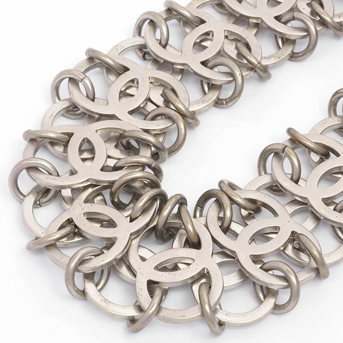 【美品】シャネル ココマーク チェーン ネックレス シルバーカラー 【チョーカー】