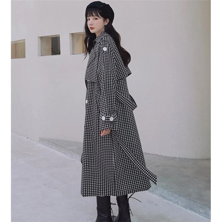 トレンチコート レディース ロングコート コート アウター 千鳥柄 チェスター 秋物 春コート 通勤 トレンチコート レディース ロングコート コート アウター 千鳥柄 チェスター 秋物 春コート 通勤
