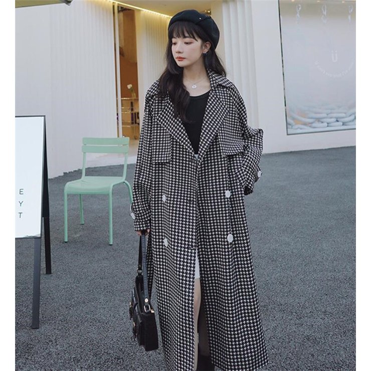 トレンチコート レディース ロングコート コート アウター 千鳥柄 チェスター 秋物 春コート 通勤 トレンチコート レディース ロングコート コート アウター 千鳥柄 チェスター 秋物 春コート 通勤