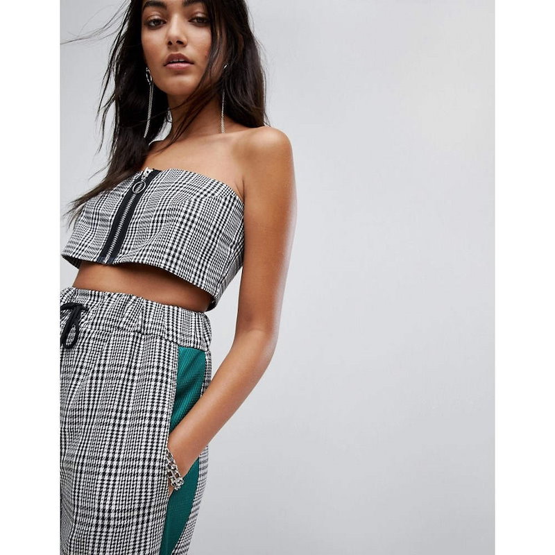 ザ ラギド プリースト レディース トップス【The Ragged Priest Bandeau Top In Check】Grey ザ ラギド プリースト レディース トップス【The Ragged Priest Bandeau Top In Check】Grey