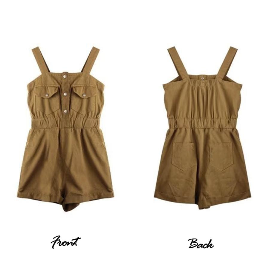 デニムサロペットショート丈オールインワン【ネコポス可】 デニムサロペットショート丈オールインワン【ネコポス可】