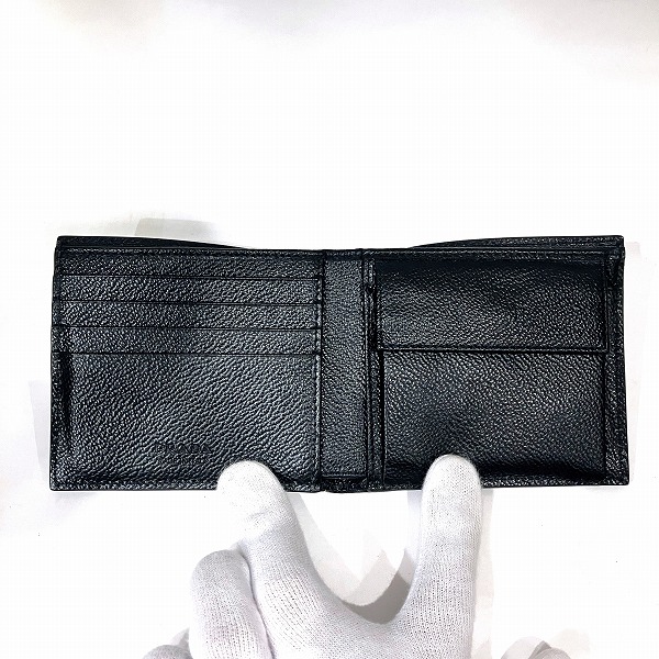 プラダ PRADA サフィアーノ ブラック 2つ折り財布 ユニセックス 【中古】