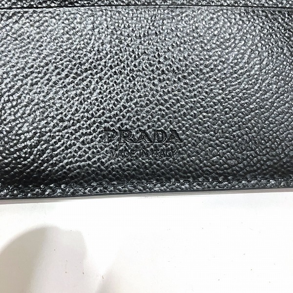 プラダ PRADA サフィアーノ ブラック 2つ折り財布 ユニセックス 【中古】