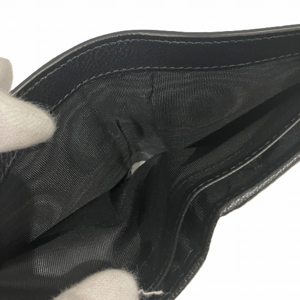 プラダ PRADA サフィアーノ ブラック 2つ折り財布 ユニセックス 【中古】