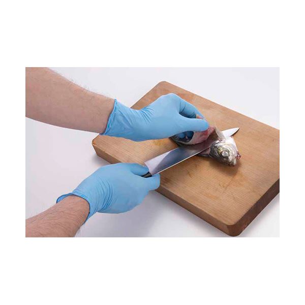 （まとめ）ショーワ No.886ニトリスト/タフプラス パウダーフリー LL 青 100枚[x5]