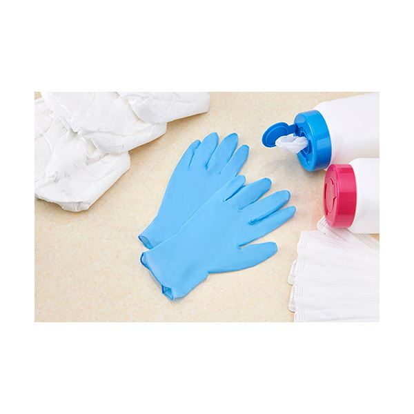 （まとめ）ショーワ No.886ニトリスト/タフプラス パウダーフリー LL 青 100枚[x5]