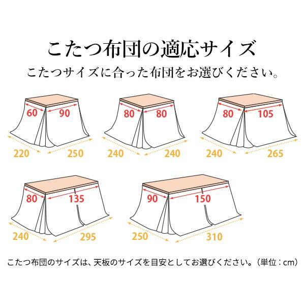 保温綿入りコーデュロイ ダイニングこたつ掛布団 240x240cm単品(80x80cmこたつ用) リバーシブル布団 正方形 保温 こたつ布団単品