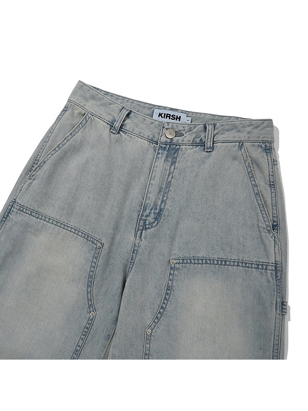 (PRE-ORDER 24th Mar.) CARPENTER WIDE FIT DENIM PANTS [LIGHT BLUE]