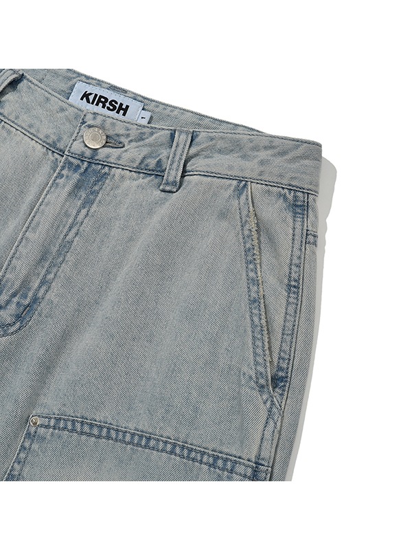 (PRE-ORDER 24th Mar.) CARPENTER WIDE FIT DENIM PANTS [LIGHT BLUE]