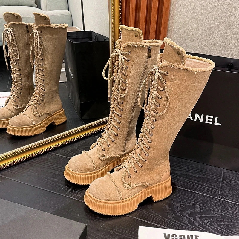 ロングブーツが復活 ファッション レディースブーツ ブーツ 厚底シューズ ヒールパンプス モカシン ダッドスニーカ ブーティー 美脚 歩きやすい