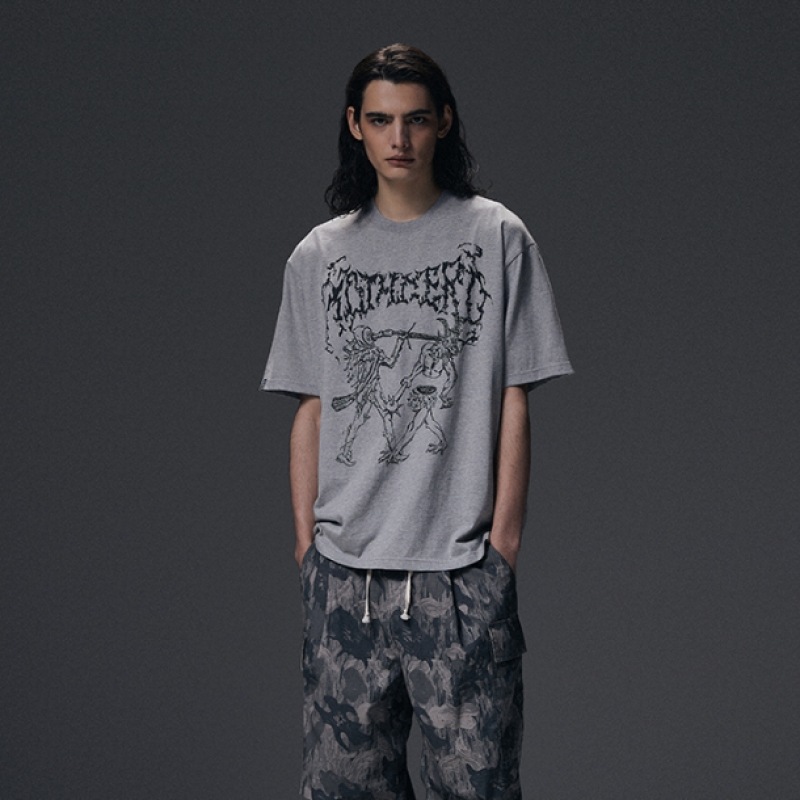 NOT4NERD スプリットTシャツ-グレー