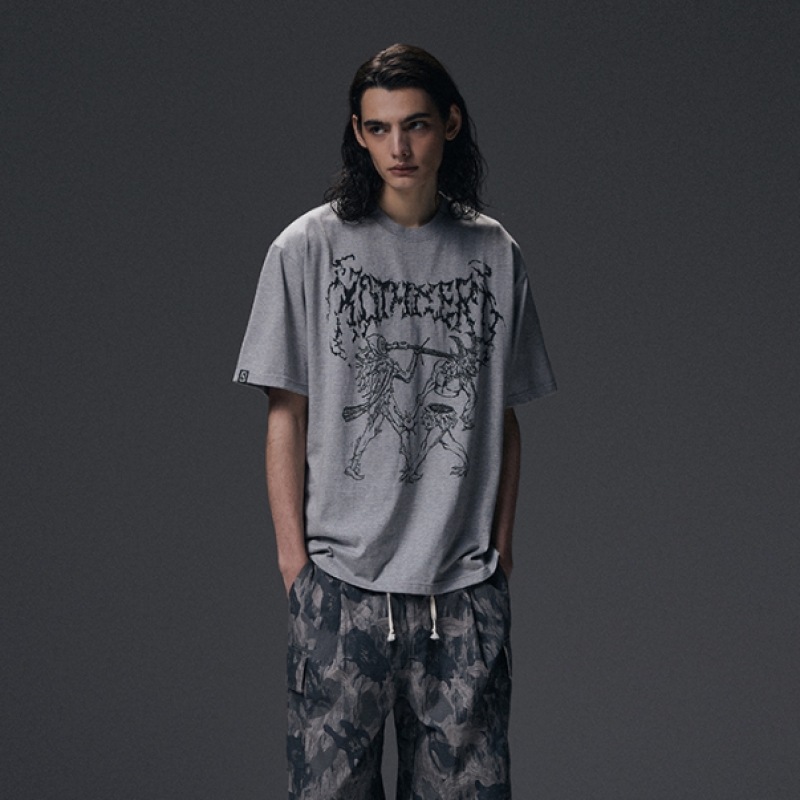 NOT4NERD スプリットTシャツ-グレー