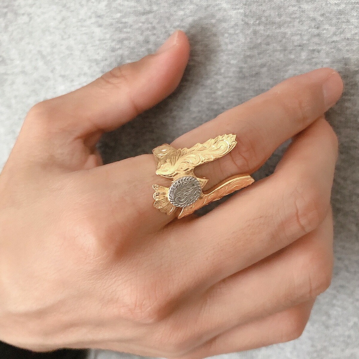 リング メンズ サージカルステンレス316L製 ハワイアン イーグル 鷲 コイン プルメリア 波 リング メンズ サージカルステンレス316L製 ハワイアン イーグル 鷲 コイン プルメリア 波