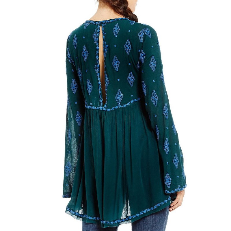 フリーピープル レディース トップス ブラウス・シャツ【Free People Diamond Embroidered Bell Sleeve Tunic】Dark Green フリーピープル レディース トップス ブラウス・シャツ【Free People Diamond Embroidered Bell Sleeve Tunic】Dark Green