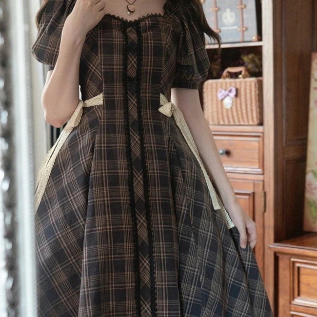 ドレス ドレス ロングワンピ 量産型 地雷型 お嬢様 韓国 原宿系 ゴスロリ ゴシック ロリータ 切替 異素材 韓国 無地 セーラー襟 秋 秋 長袖 ロング おしゃれ 可愛い ドレス