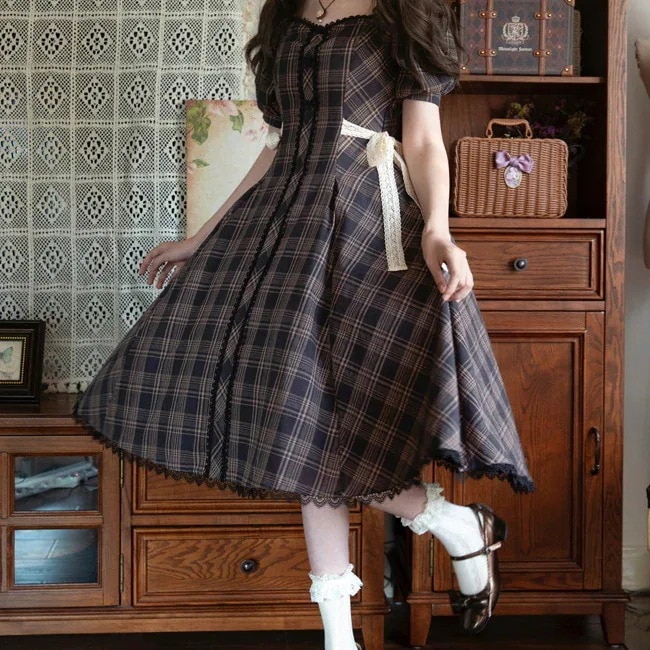 ドレス ドレス ロングワンピ 量産型 地雷型 お嬢様 韓国 原宿系 ゴスロリ ゴシック ロリータ 切替 異素材 韓国 無地 セーラー襟 秋 秋 長袖 ロング おしゃれ 可愛い ドレス