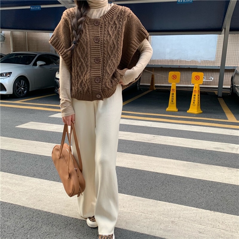 ニットベスト ショートベスト フレンチスリーブ vネック 前開き ドルマンスリーブ 大人可愛い シンプル おしゃれ 存在感 無地 春 秋 冬 レディース お出かけ 休日 旅行 普段使い 韓国