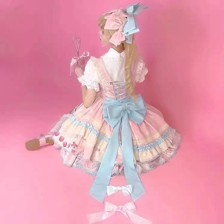 可愛い キャミワンピ プリンセスドレス ロリータドレス リボン ハイウエスト ショートワンピース