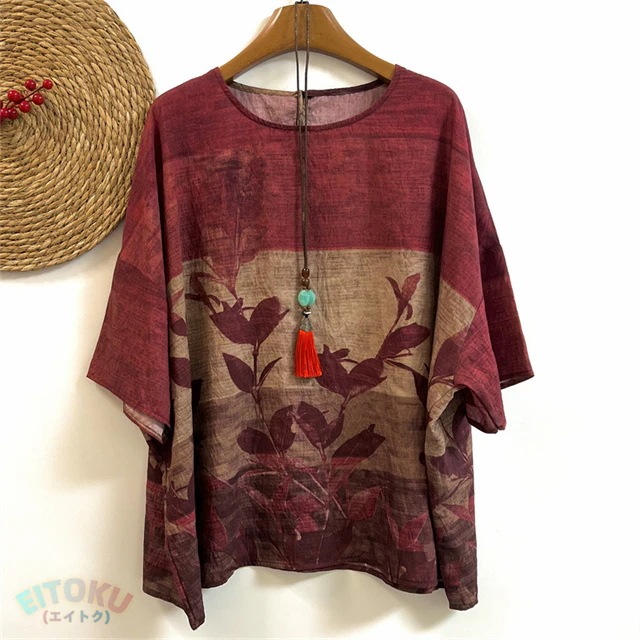 プリント チュニック 夏 レディース チュニックワンピース 半袖 植物柄 ワンピース クルーネック 綿 プリントチュニック ドロップショルダー 体型カバー 半袖チュニック 柔らかい 涼しい クルーネッ プリント チュニック 夏 レディース チュニックワンピース 半袖 植物柄 ワンピース クルーネック 綿 プリントチュニック ドロップショルダー 体型カバー 半袖チュニック 柔らかい 涼しい クルーネッ