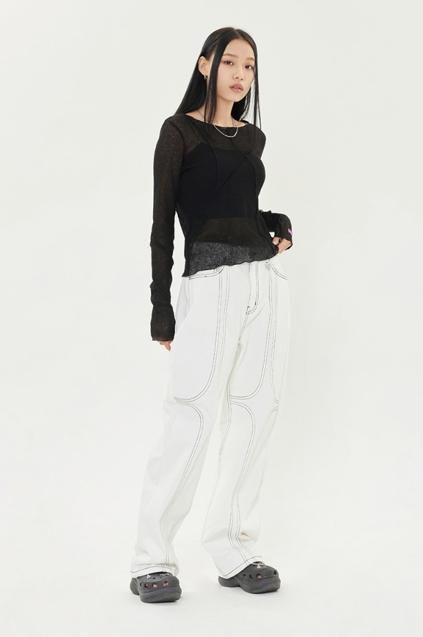 [TARGETTO] SHINING T STITCH PANTS