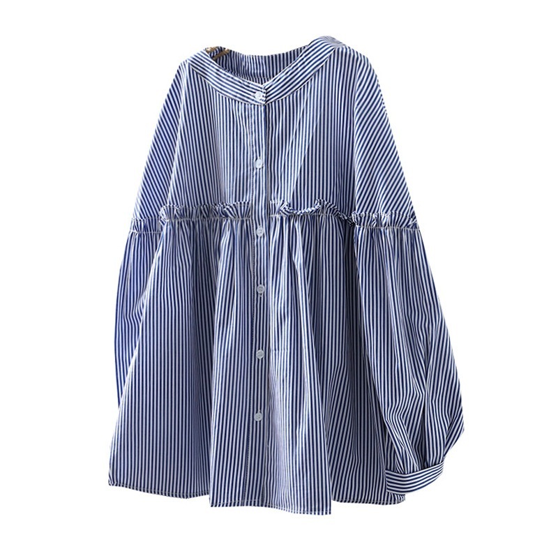 【人気沸騰】 女性に大人気 カジュアル ラウンドネック シングルブレスト 長袖 耐久性 ストライプ シャツ レディース 【人気沸騰】 女性に大人気 カジュアル ラウンドネック シングルブレスト 長袖 耐久性 ストライプ シャツ レディース