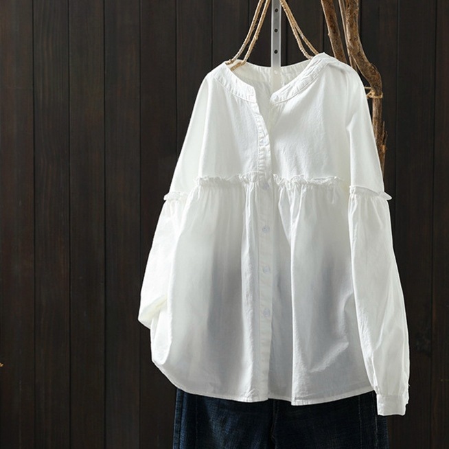 【人気沸騰】 女性に大人気 カジュアル ラウンドネック シングルブレスト 長袖 耐久性 ストライプ シャツ レディース 【人気沸騰】 女性に大人気 カジュアル ラウンドネック シングルブレスト 長袖 耐久性 ストライプ シャツ レディース