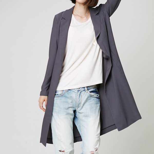 ヨプトゥイムロングジャケット/テーラード/ロングカラー/膝の下丈/ルーズフィット/シティカジュアル/ M / L / XL / 3サイズ ヨプトゥイムロングジャケット/テーラード/ロングカラー/膝の下丈/ルーズフィット/シティカジュアル/ M / L / XL / 3サイズ