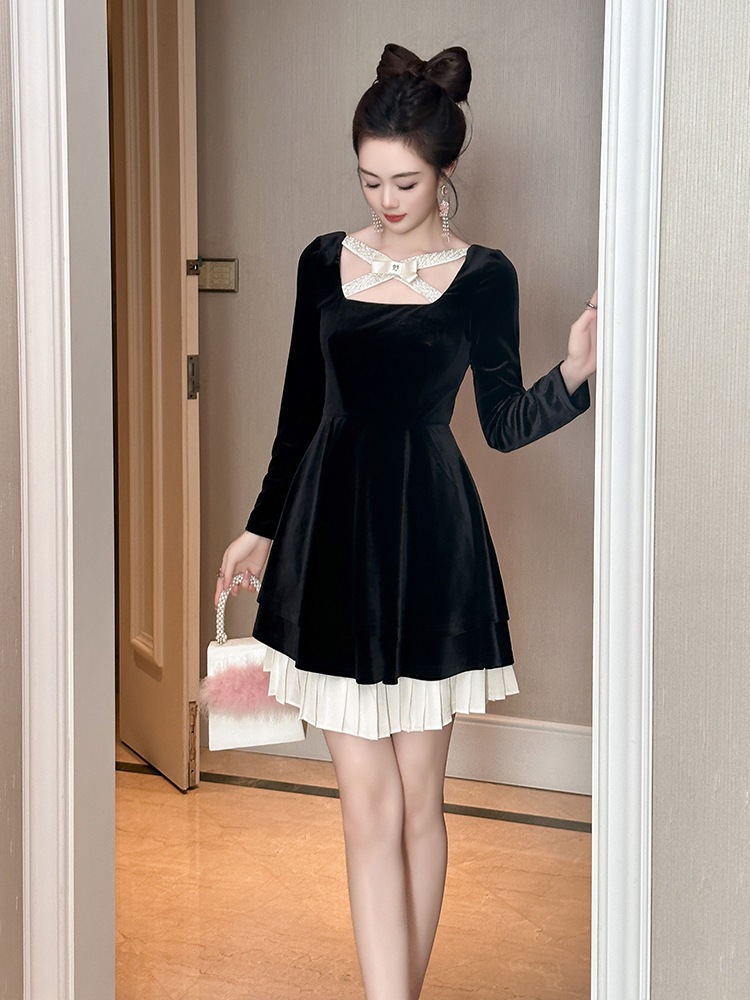 【JY.上品】 2025秋 蝶結び ベルベット プリーツ ドレス パーティー キャバ 大人 同窓会 披露宴 卒業式 結婚式 演奏会 ウェディング 二次会 メガ割 【JY.上品】 2025秋 蝶結び ベルベット プリーツ ドレス パーティー キャバ 大人 同窓会 披露宴 卒業式 結婚式 演奏会 ウェディング 二次会 メガ割