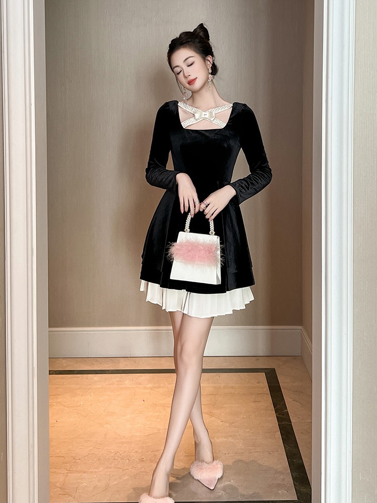 【JY.上品】 2025秋 蝶結び ベルベット プリーツ ドレス パーティー キャバ 大人 同窓会 披露宴 卒業式 結婚式 演奏会 ウェディング 二次会 メガ割 【JY.上品】 2025秋 蝶結び ベルベット プリーツ ドレス パーティー キャバ 大人 同窓会 披露宴 卒業式 結婚式 演奏会 ウェディング 二次会 メガ割