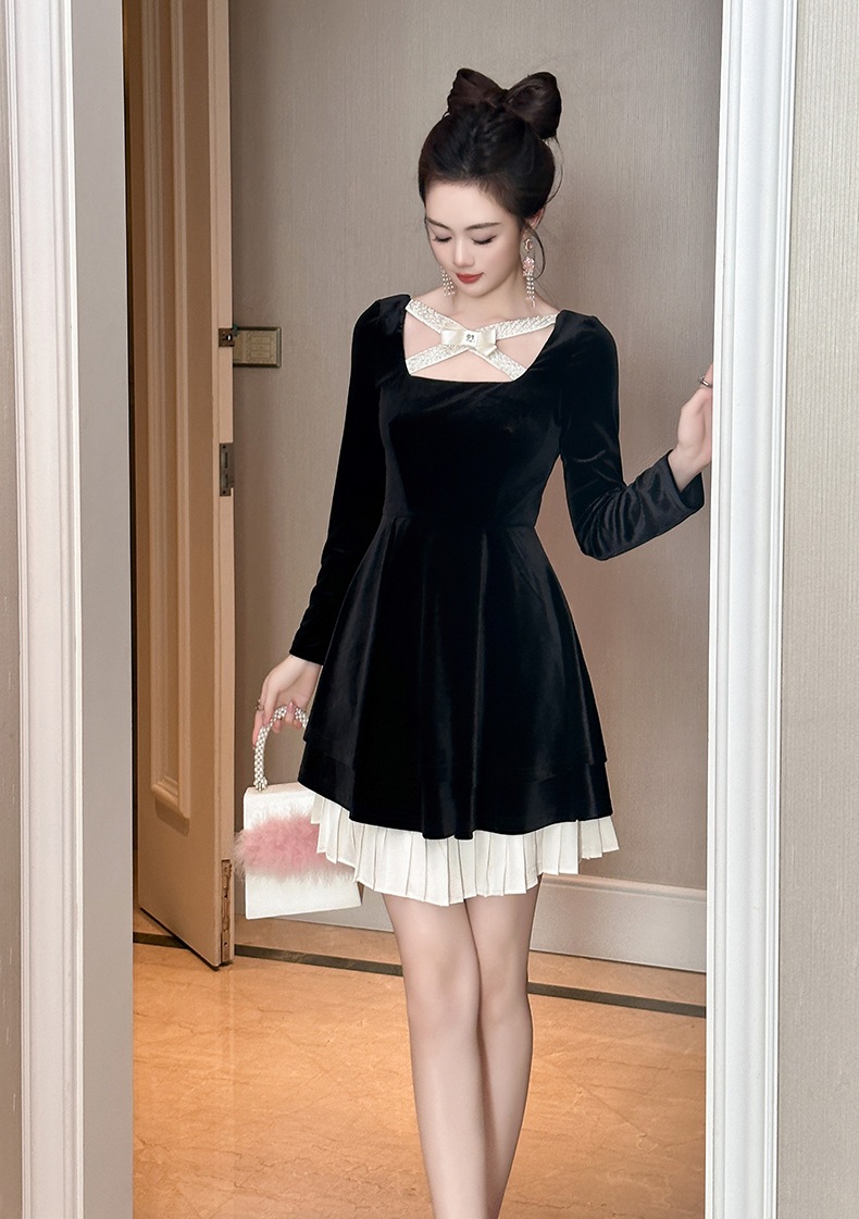 【JY.上品】 2025秋 蝶結び ベルベット プリーツ ドレス パーティー キャバ 大人 同窓会 披露宴 卒業式 結婚式 演奏会 ウェディング 二次会 メガ割 【JY.上品】 2025秋 蝶結び ベルベット プリーツ ドレス パーティー キャバ 大人 同窓会 披露宴 卒業式 結婚式 演奏会 ウェディング 二次会 メガ割