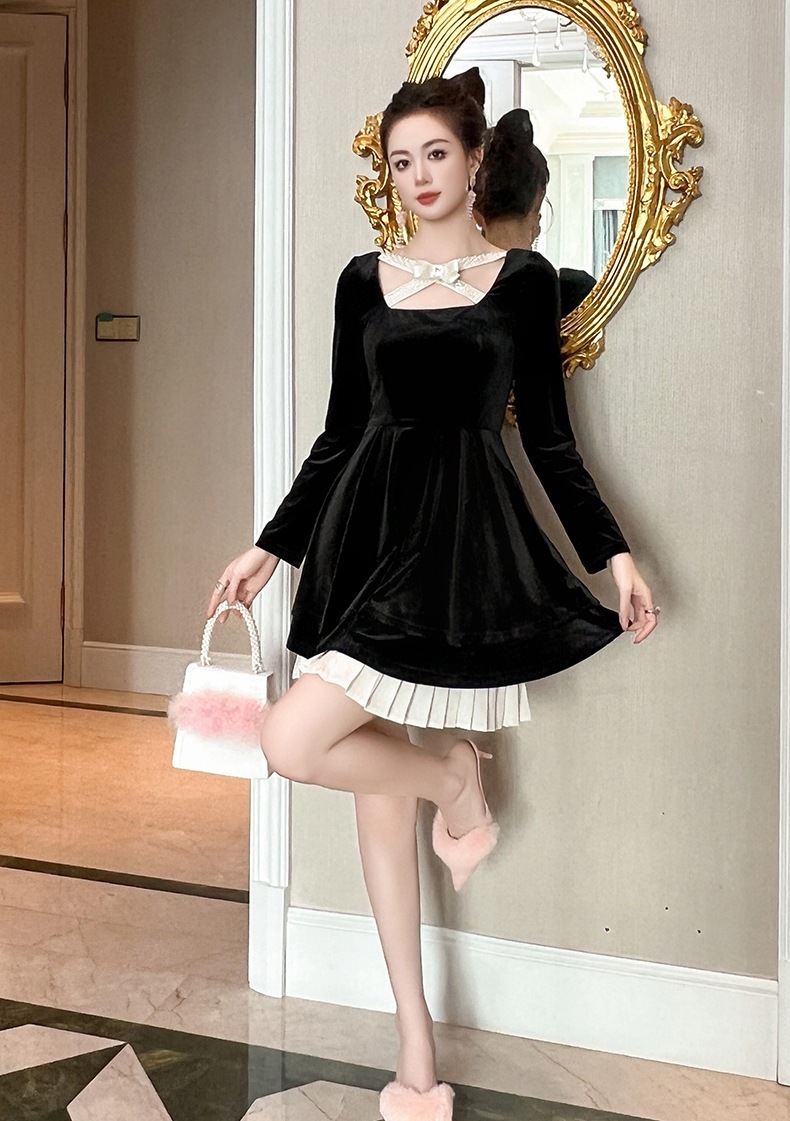 【JY.上品】 2025秋 蝶結び ベルベット プリーツ ドレス パーティー キャバ 大人 同窓会 披露宴 卒業式 結婚式 演奏会 ウェディング 二次会 メガ割 【JY.上品】 2025秋 蝶結び ベルベット プリーツ ドレス パーティー キャバ 大人 同窓会 披露宴 卒業式 結婚式 演奏会 ウェディング 二次会 メガ割