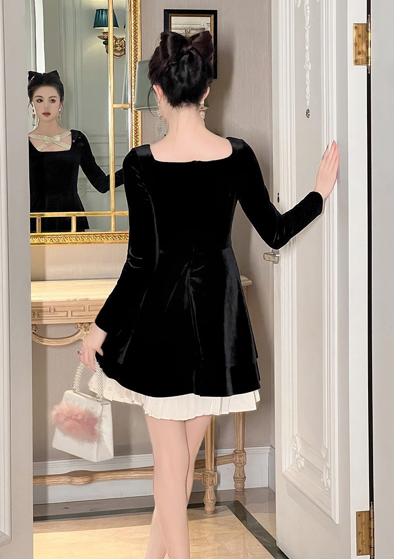 【JY.上品】 2025秋 蝶結び ベルベット プリーツ ドレス パーティー キャバ 大人 同窓会 披露宴 卒業式 結婚式 演奏会 ウェディング 二次会 メガ割 【JY.上品】 2025秋 蝶結び ベルベット プリーツ ドレス パーティー キャバ 大人 同窓会 披露宴 卒業式 結婚式 演奏会 ウェディング 二次会 メガ割