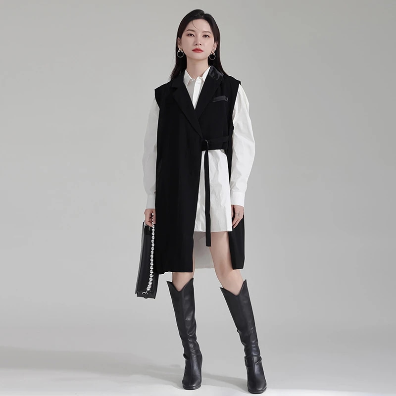 小衆デザイン不規則スーツベスト2024新型ゆるい痩せベストのベスト秋アウター 小衆デザイン不規則スーツベスト2024新型ゆるい痩せベストのベスト秋アウター