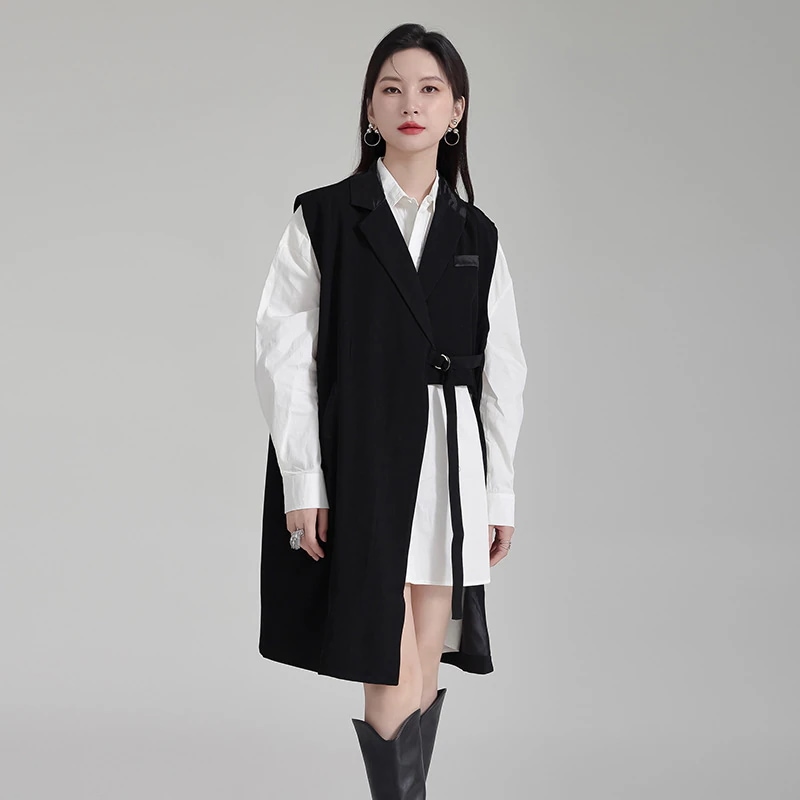 小衆デザイン不規則スーツベスト2024新型ゆるい痩せベストのベスト秋アウター 小衆デザイン不規則スーツベスト2024新型ゆるい痩せベストのベスト秋アウター