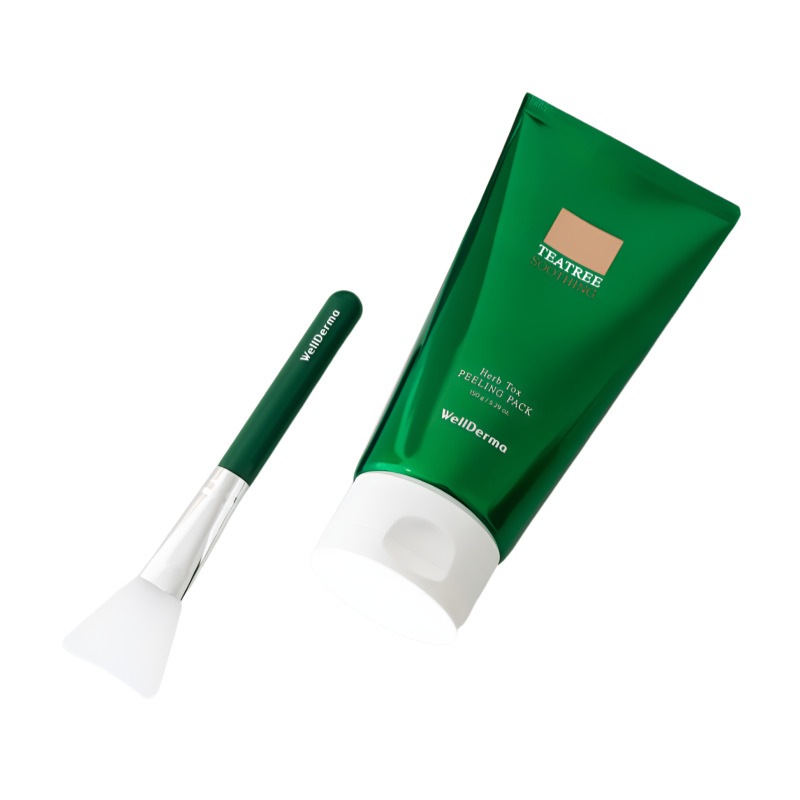 ティーツリー&ヨモギハーブトックスピーリングパック150g【ブラシ付き】 角質除去 低刺激 皮脂ケア ティーツリー&ヨモギハーブトックスピーリングパック150g【ブラシ付き】 角質除去 低刺激 皮脂ケア