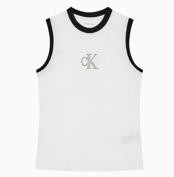  ★CK モノロゴ ノースリーブ Tシャツ コットン Qoo10] Calvin Klein モノグラム ノースリーブTシャツ (47