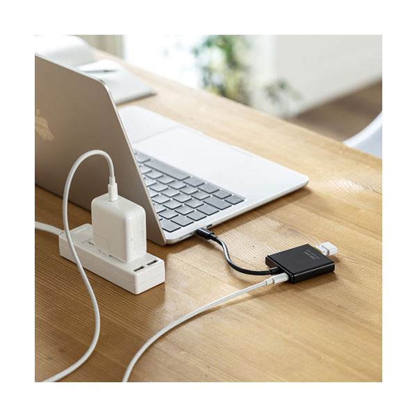 サンワサプライ USB Type-C ハブ（3ポート） Type-C×2 PD専用ポート×1 USB-3TCP12BK