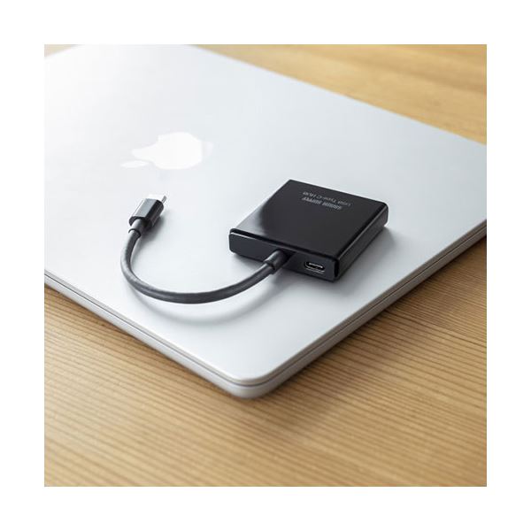 サンワサプライ USB Type-C ハブ（3ポート） Type-C×2 PD専用ポート×1 USB-3TCP12BK