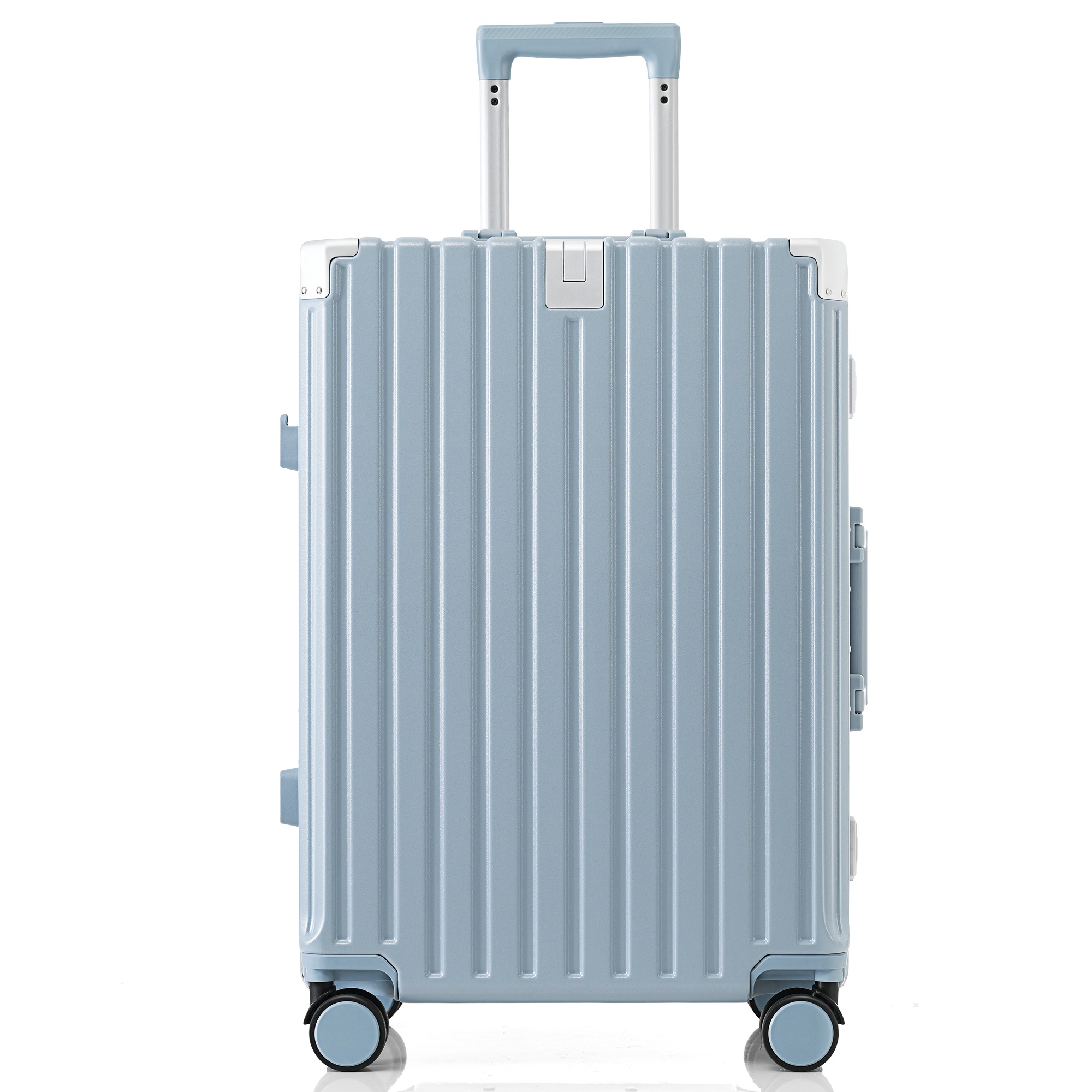 【2枚購入で100円OFF】スーツケース キャリーケース キャリーバッグ Lサイズ フレームタイプ アルミ USBポート付き カップホルダー フック式底足 リンクホルダー 軽量 おしゃれ 電車 静音