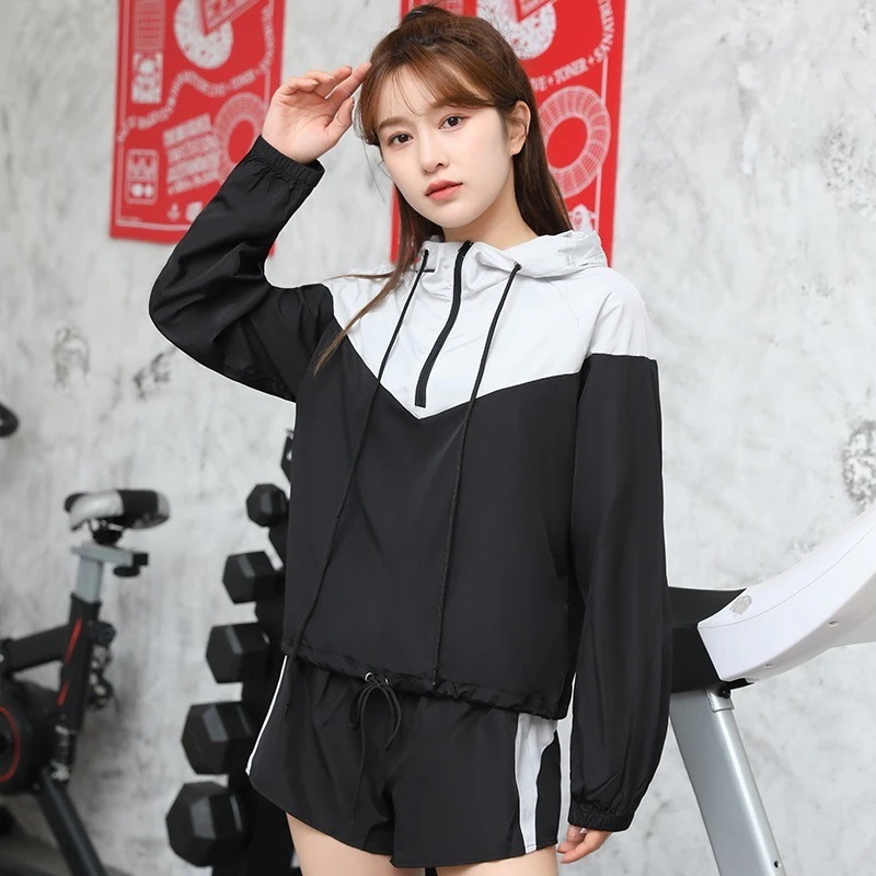 レディース ホット セットアップダイエットウェア ヨガパンツ ジャージ タンクトップ 】ヨガウェア上下セット トップス 春夏 運動ズボン 半袖ショーツ 【 長袖 レギンス 5点セット 速乾